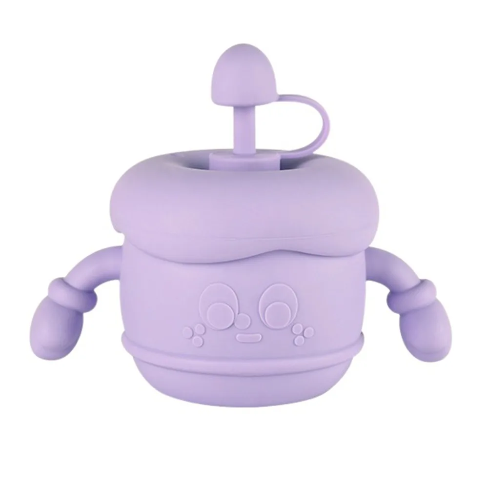 

Creative Baby Training Cup Leakproof Soft Silicone Toddlers Straw Water Bottle Double Handle Non-Slip Grip