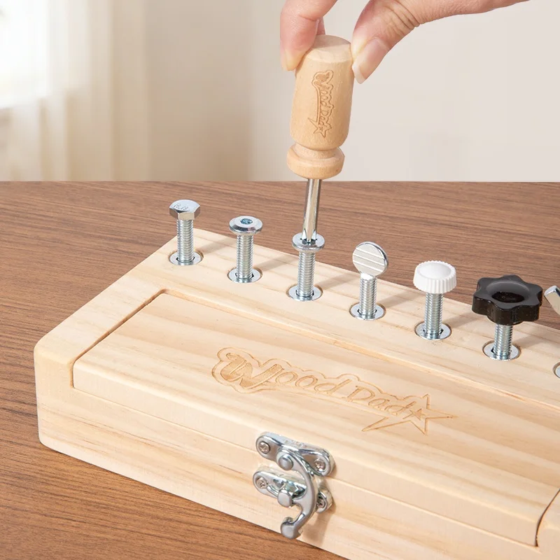 Screw Nut Workbench, Busy Board Educational Toy, Kids Hand Eye Coordination Training Tool view 6