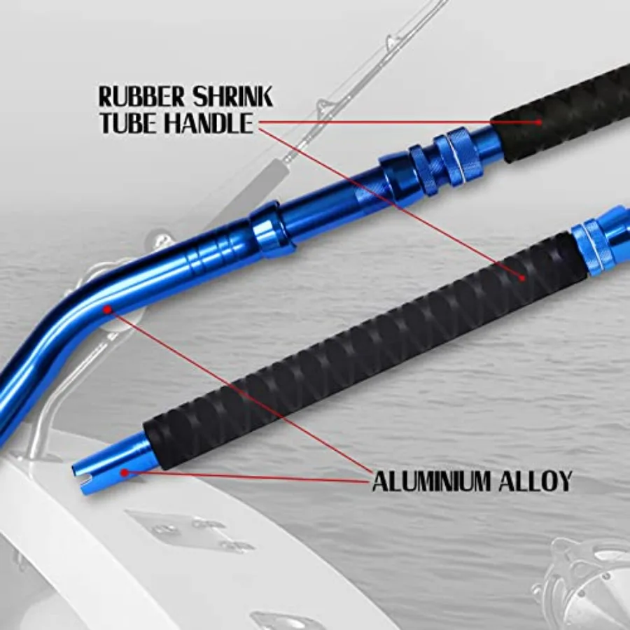 2 قطعة المياه المالحة في الخارج الثقيلة عازمة مستقيم بعقب التصيد قضيب الصيد الأسطوانة قضيب التقليدية قارب أعماق البحار الصيد P #4