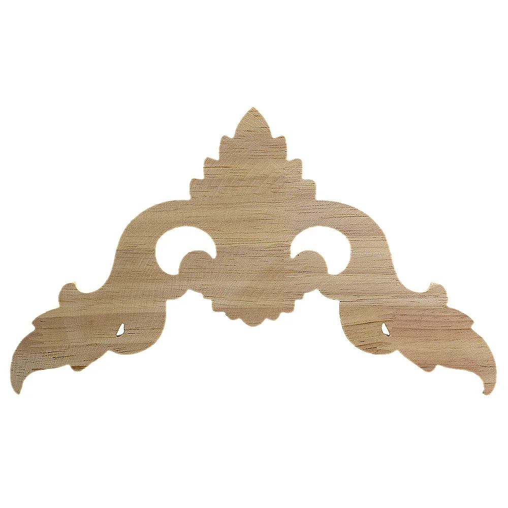 8/10/12/15/20cm Natural Floral Wooden Carved Figurines Crafts Corner Appliques Frame Wall Door Furniture Wood Carving Decorative