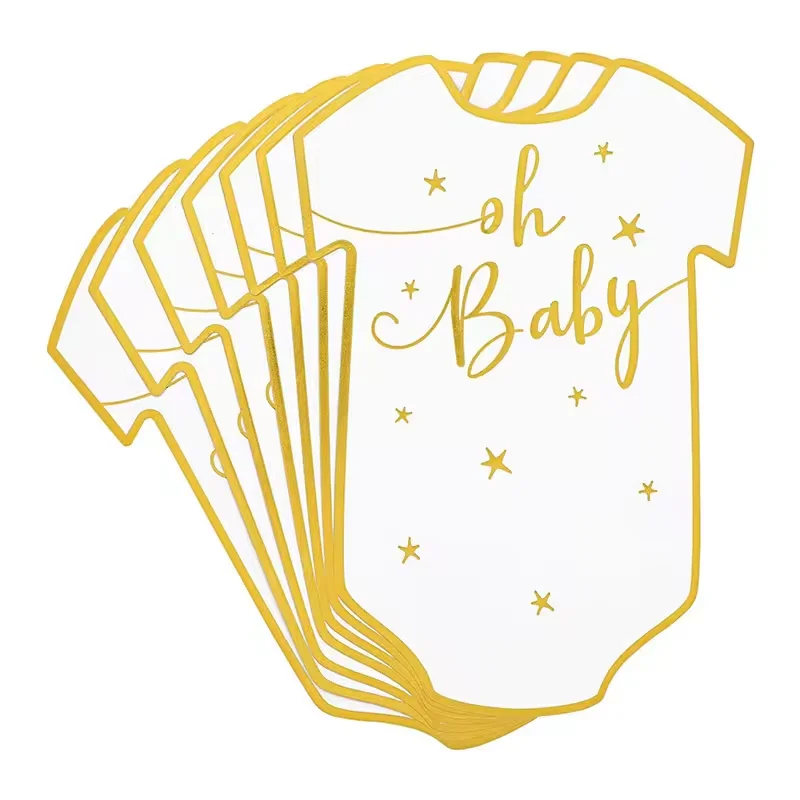 25pcs Double Sided Printing Gold Foil Baby Shower Predictions and Advice Crads Gender Reveal Games Card for Guests