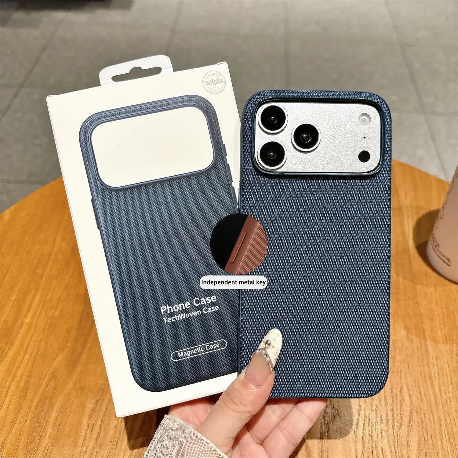 Luxuriöse Offizielle Technologie-Gewebehülle mit Magnetfunktion für iPhone 18 17 16 15 14 13 Pro Max, für Magsafe, Technisches Gewebe, Original-Cover