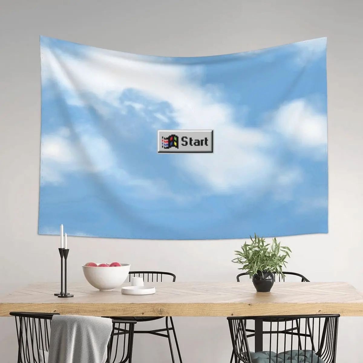 

Windows 95 / 98 Start Button on Classic Sky Tapestry Hanging Wall Room Decoration Korean Style Wall Decor Hanging Tapestry