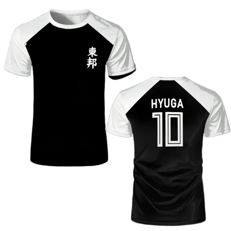 Captain Tsubasa Anime Tshirt Hyuga Animation Cosplay Short-sleeved 3D Printed Football Jersey T-shirts Mens Designer Clothes