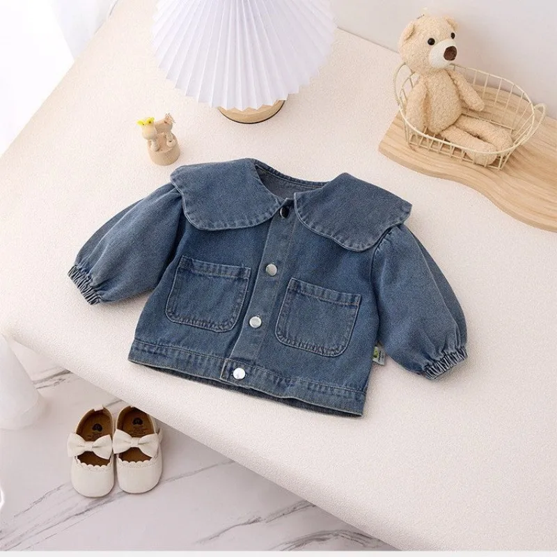 Girls Denim Jacket Spring Autumn Kids Korean Fashion Jean Coat Older Children Casual Outerwear