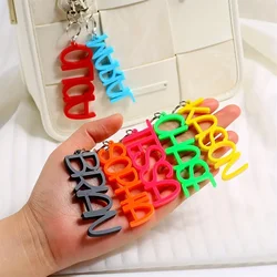 1 Pc Custom Acrylic Name Keychain Personalized Multicolor Name Tags With Stainless Steel Keyring Backpack Charm