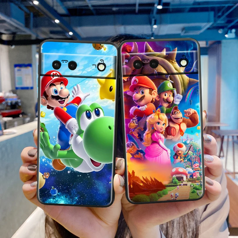 Childhood M-Mario Brave Game For Google Pixel 9 8 7A 7 6A 6 5A 5 4 4A XL 5G Black Silicon Shockproof Shell Cover Phone Case