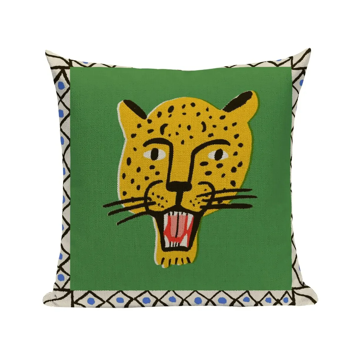 Animal Style Tiger Cushion Case Blue Green Yellow Home Decorations Pillowcase Sofa Cushions Cover Pillow Covers Room Kissenbezug