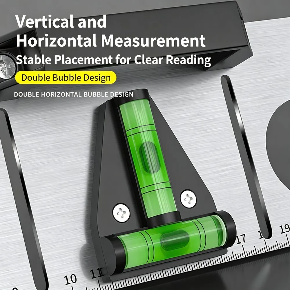 1Pcs Mini T-Shape Triangular Spirit Level Measurement Instrument Double Bubble Design Plastic High Precision Measuring Tools