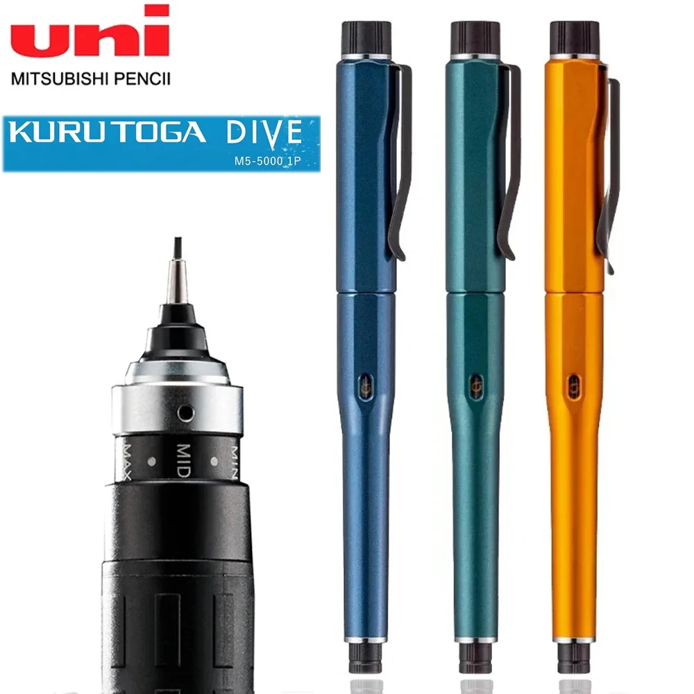 1pcs Japan UNI Mechanical Pencil M5-5000 Lead Automatic Rotation KuruToga DIVE 0.5mm Drawing Pen Business Office Art Stationery