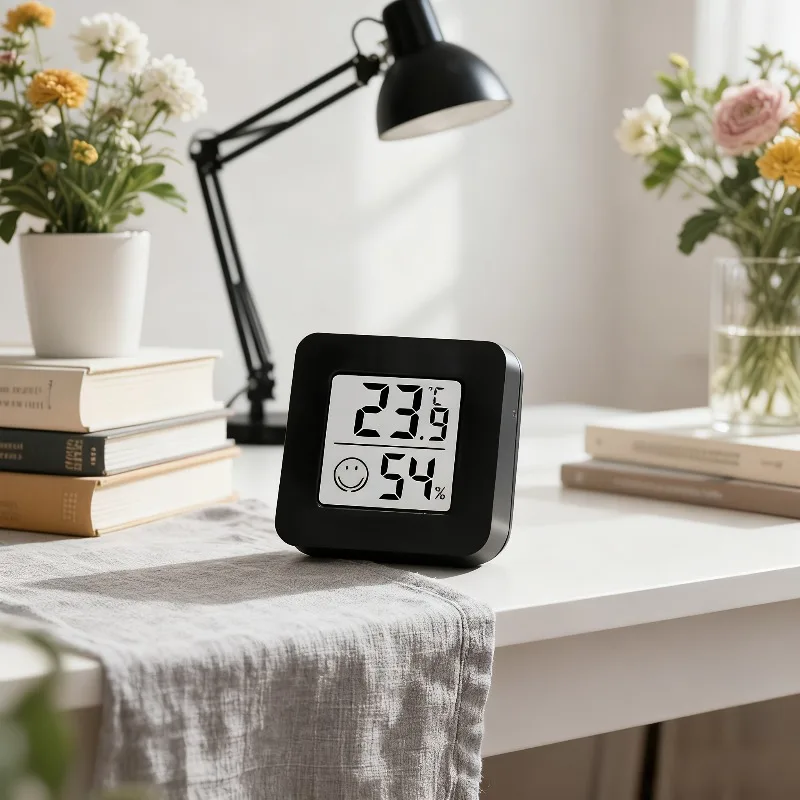 6Pcs LCD Thermometers and Digital Hygrometers Wall / Table Use Accurate Monitoring of Temperature and Humidity for Home Yard Car
