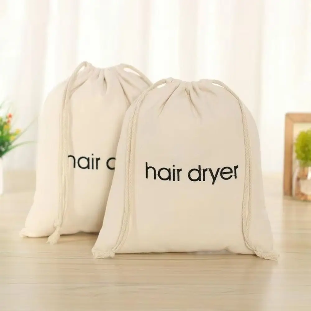 New High Quality Durable Portable Dustproof Hair Dryer Cloth Bag Large Capacity Drawstring Hair Diffuser Canvas Storage Bag