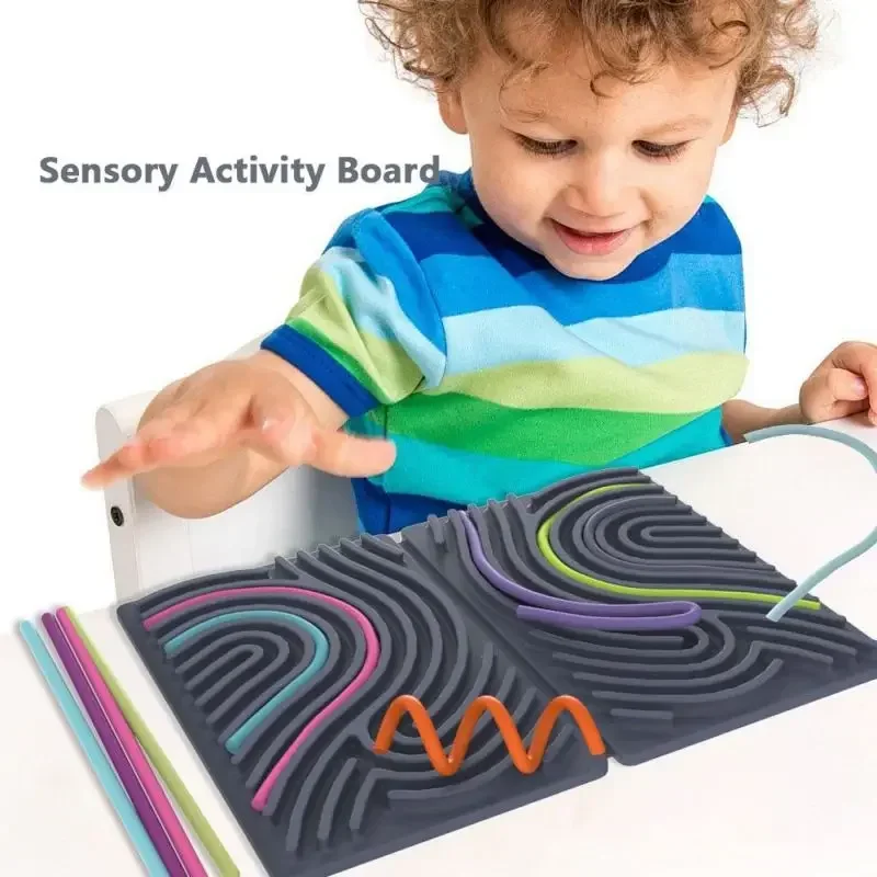 New Sensory Activity Board, Stress, Silent, Mindfulness For Kids 3+ Anxiety Relief Silicone Sensory Kids Stress Relief Toys