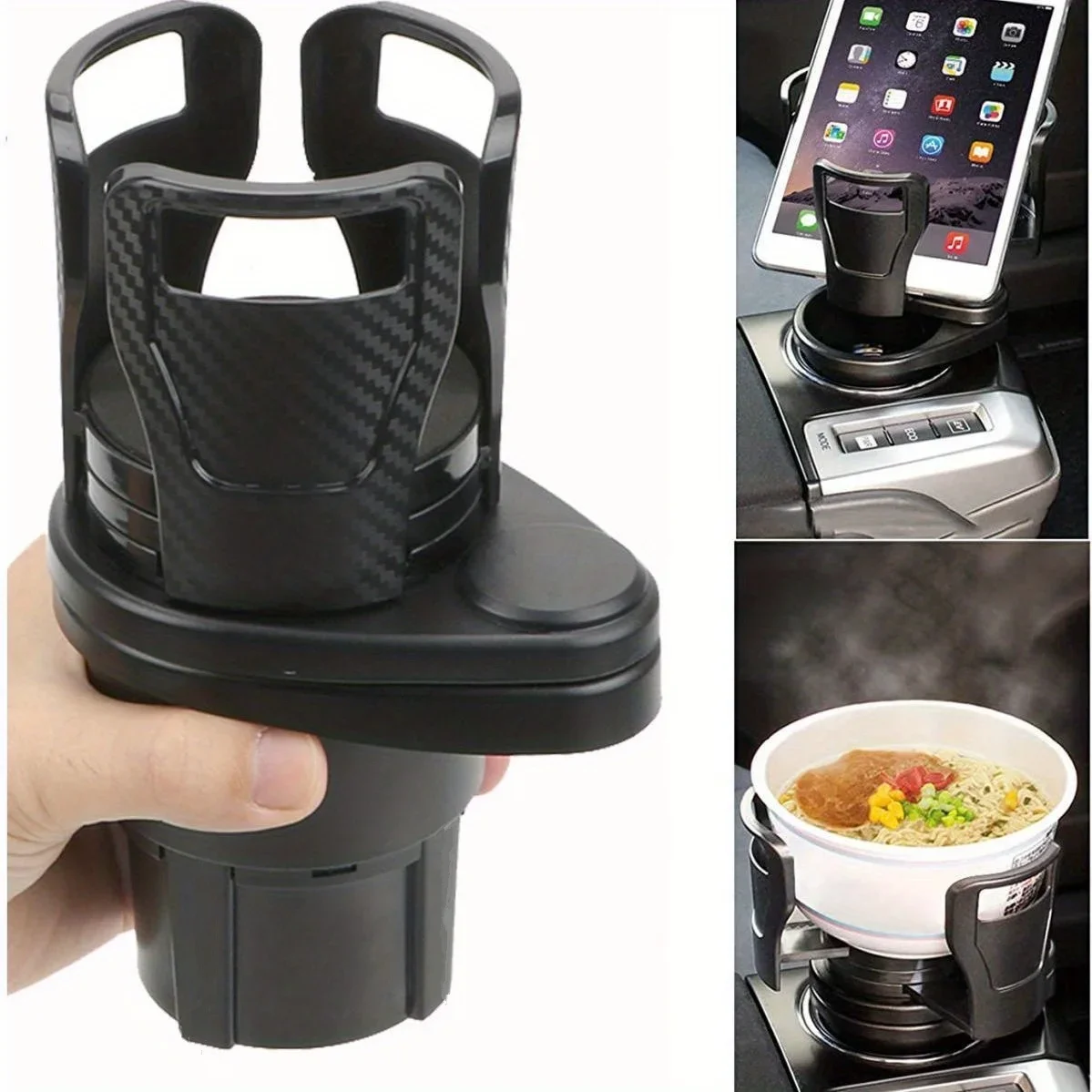 Adjustable Car Cup Holder Expander with Phone Holder Multifunctional Dual Cup Organizer Aromatherapy Car Adapter