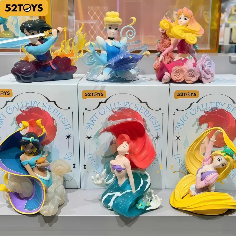 52toys Disney Princess Ariel Rapunzel Serie 2 de la Galería de Arte, Figura Coleccionable en Caja Ciega, Adorno de Escritorio, Regalo para Entusiastas