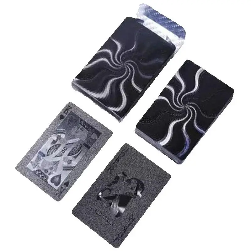 

54 карты/наборы, прочные пластиковые игральные аксессуары, коллекция черных игральных карт, водонепроницаемые высококачественные