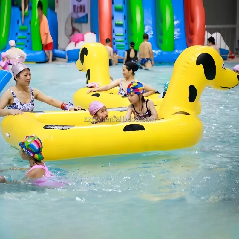

New Design PVC Commercial Amusement Park Outdoor Summer Inflatable Canoeing Floating Toy Water Slide With Swimming Pool For Sale