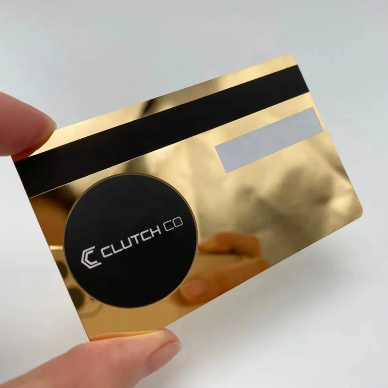 Customized.product.Gold 24K Metal Digital Business NFC Card Mirror