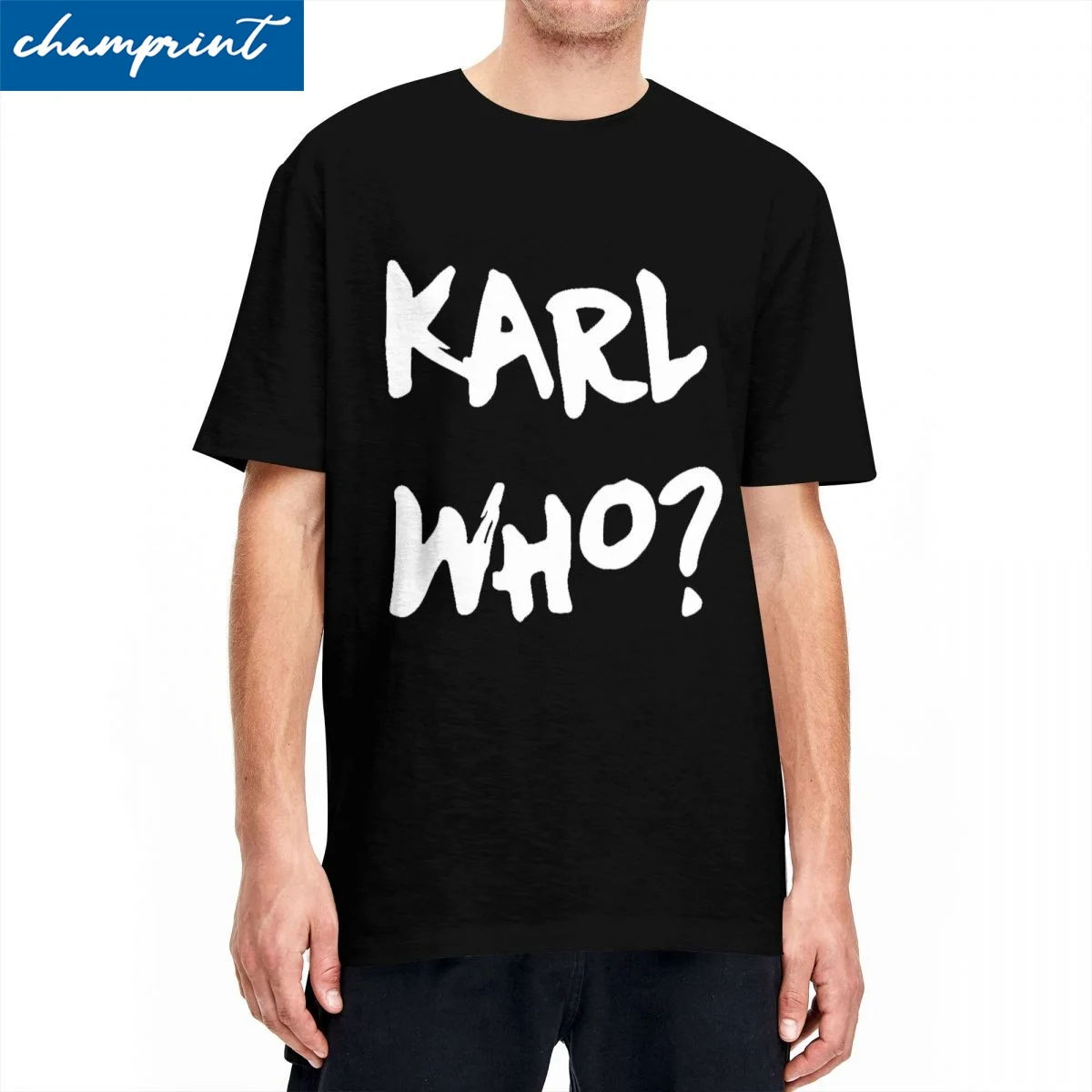 Vintage Karl Who Slogan T-Shirt Men\'s Cotton Short Sleeve Who Swag Round Neck Summer Tops Shirts