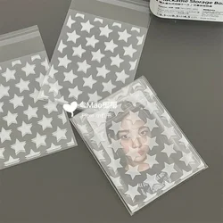 50pcs/bag Stars Prints Self Sealing OPP Bag For Stars Photos Storage Organizer Mini Cards Bag Holder Transparent Pocket