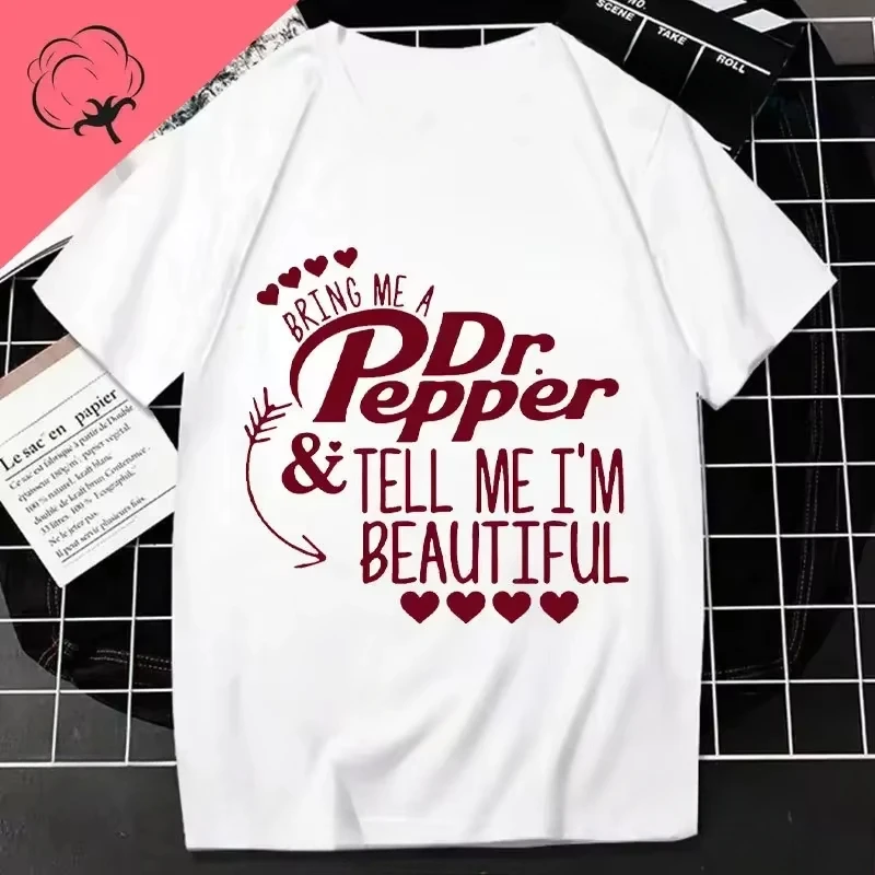 Trendy My Blood Type Is Dr Pepper T Shirt Print Breathable Tee Crew Neck Casual for Men's Women Clothing Streetwear Oversize Top images - 6