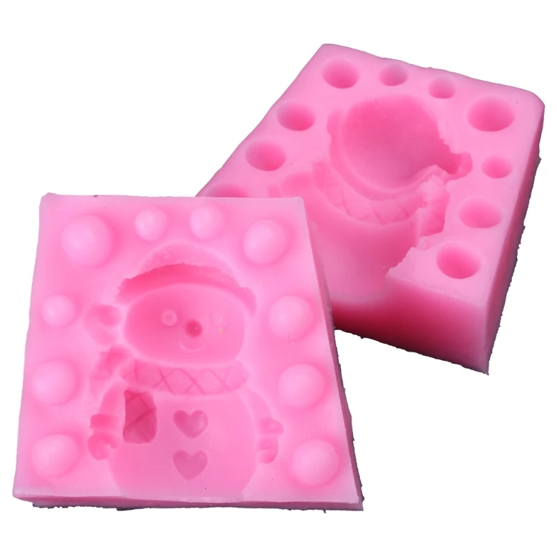 Moldes silicona para velas muñeco nieve navideño, adornos yeso para jabón y velas, decoraciones navideñas, Moldes