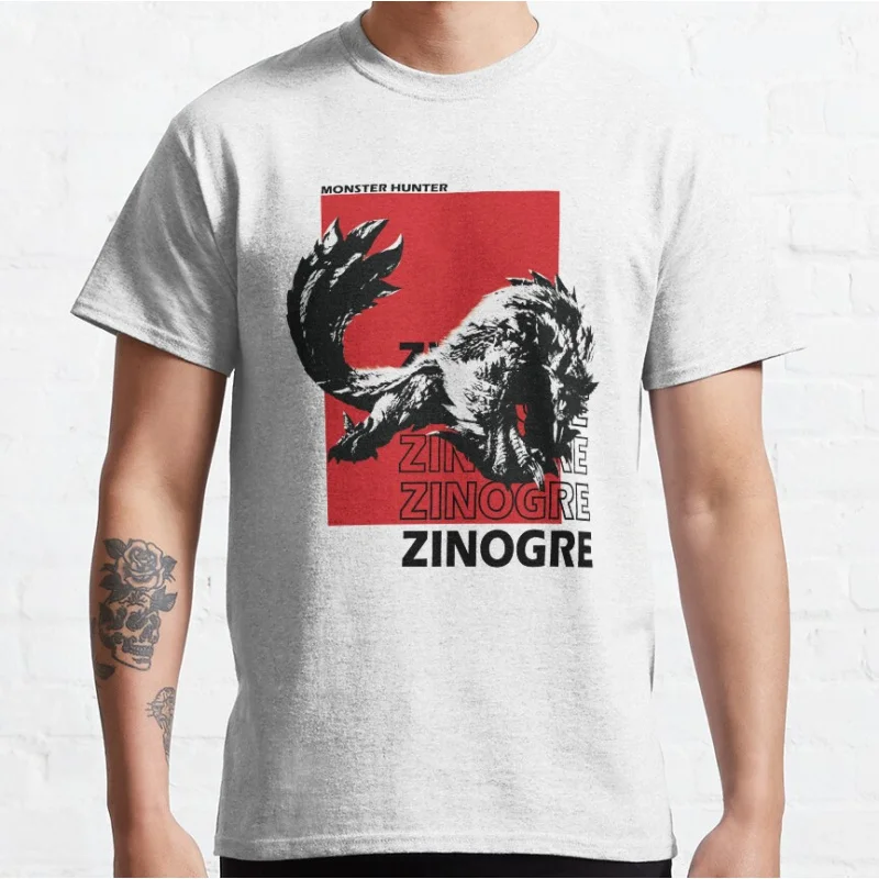 

Zinogre 0220 Monster hunter world gift t shirt for men Cartoon Video game MHW Graphic Tee Y2K Clothes All size tops S-6XL