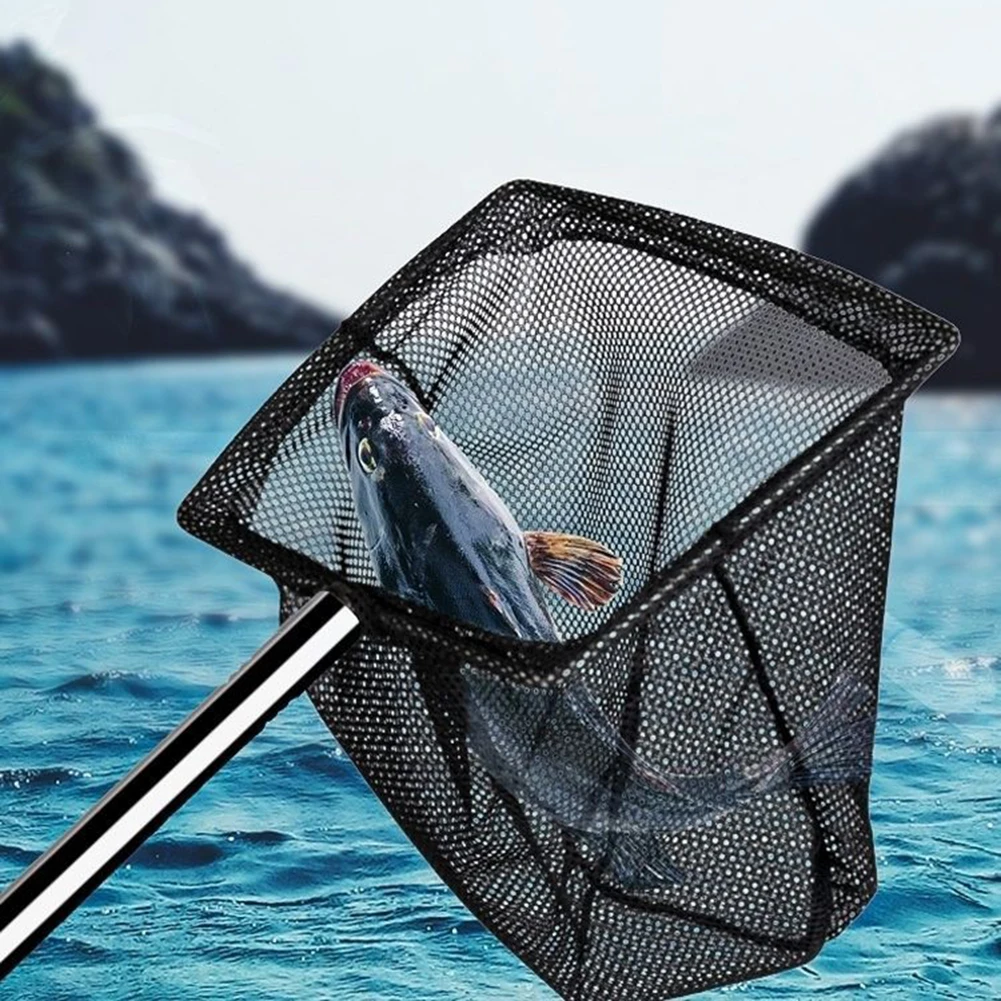 Fish Tank Fishing Net With Long Handle High-Capacity Retractable Stainless Steel Fishing Gear Equipment For Catching Fish