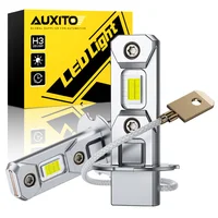 2 uds AUXITO Mini H3 lámpara LED Canbus sin Error bombilla de luces antiniebla sin ventilador para coche DRL 6500K blanco 3000K amarillo dorado 12V