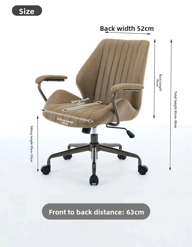 Ergonomic Office Chairs Vintage Study Desk Chair Comfortable Computer Task Seat for Long Sitting Swivel Chair for Home Office