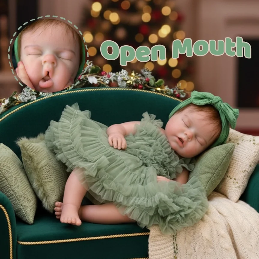 

20 дюймов/50 см можно открыть рот и укорененные волосы, однотонные силиконовые куклы Bebe Reborn для девочек, моющиеся куклы для новорожденных ручной работы для подарков