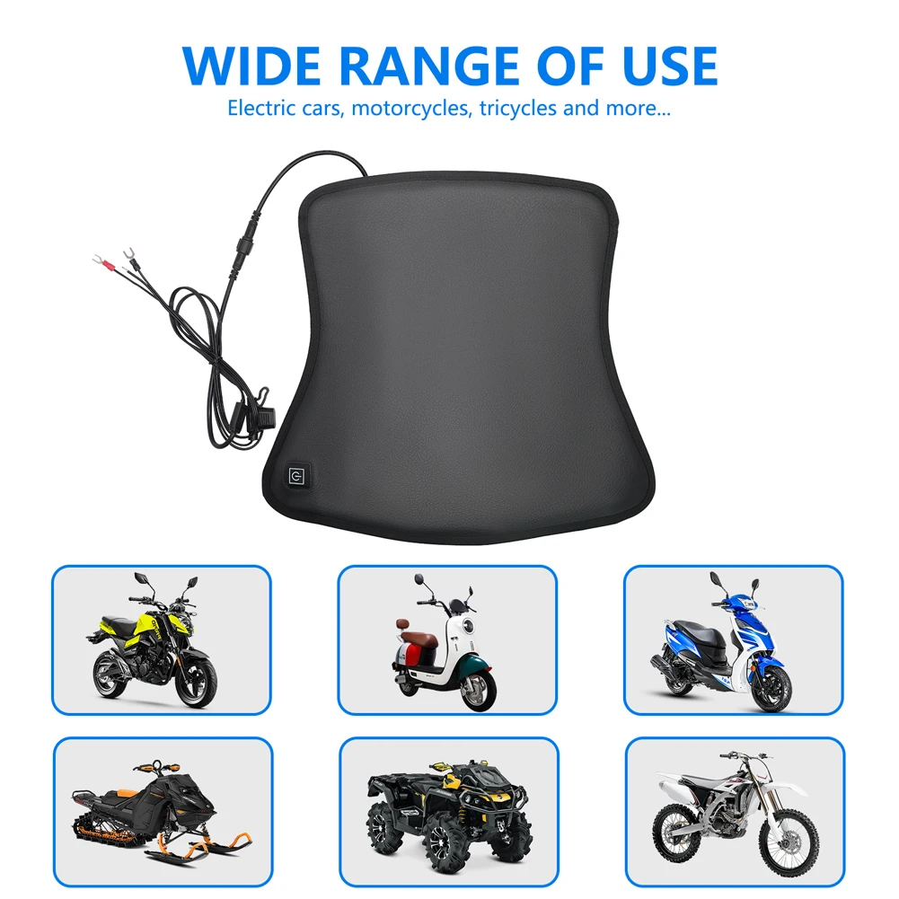 

Electric Heating Pad Waterproof Motorcycle Seat Heated Mat Smart Temperature Control Motorcycle Seat Hot Pad for Winter Warmer