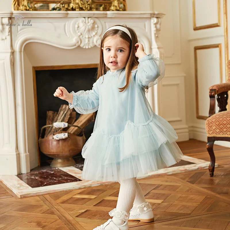 Dave Bella Princess Dress for Girls Children's Autumn Charm Sweet Classy Lovely Mesh Fashion Party Outdoor DB3235977