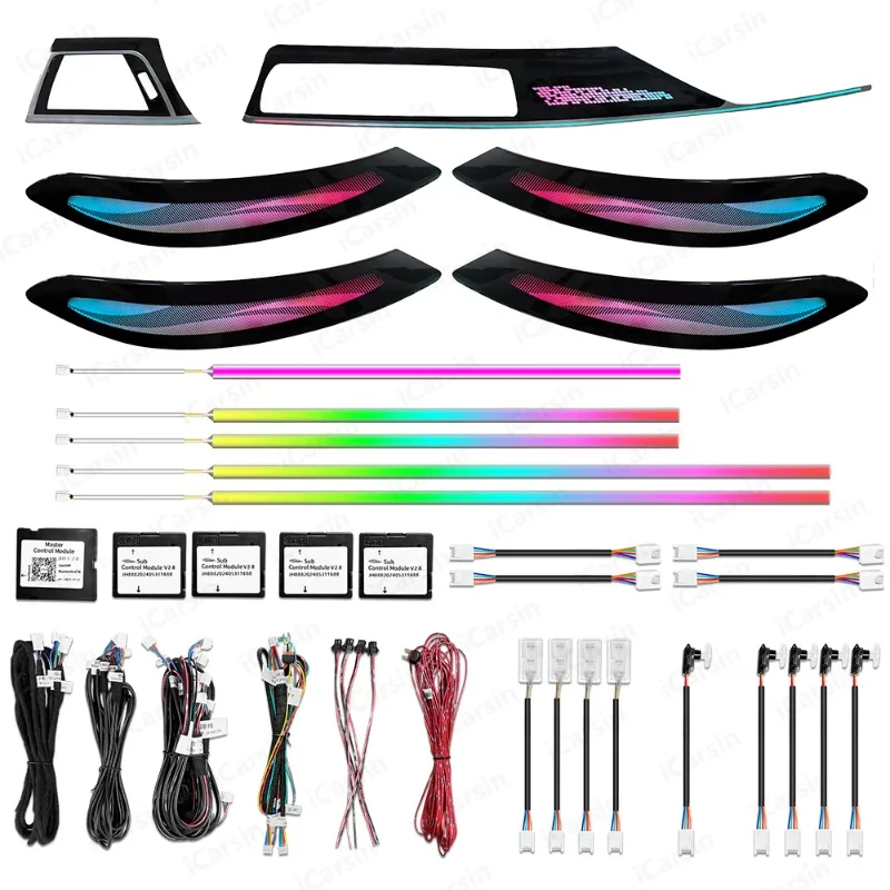 Dashboard Trim Dynamic LED Atmosphere Kit, 64 Color Interior Ambient Strip Fit F30 F34 F36 Sedan GT 4 Series Full Car Mod Parts