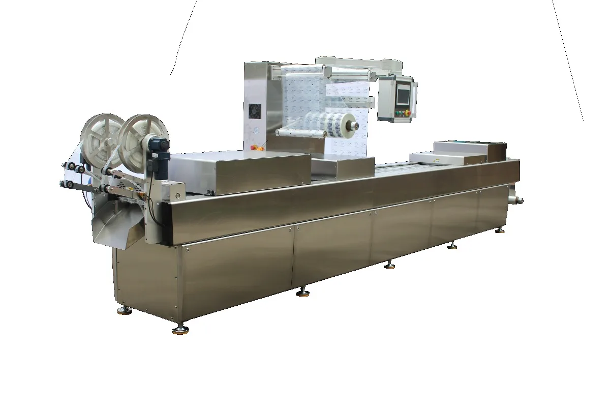 Automatic Vacuum Thermoforming Packing Machine Flexible Food Packaging Commercial Sale Support Custom