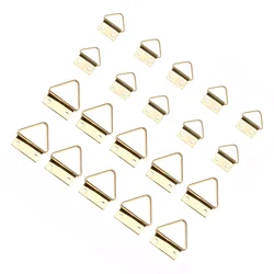 10/20pcs Gold Zinc Alloy Triangle D-Ring Hanging Picture Photo Oil Painting Mirror Frame Hooks Hanger and Screws 16*17mm/24*25mm