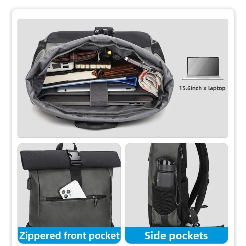 Dual-shoulder bag, fashionable and lightweight business computer bag, large capacity, wear-resistant and waterproof travel bag