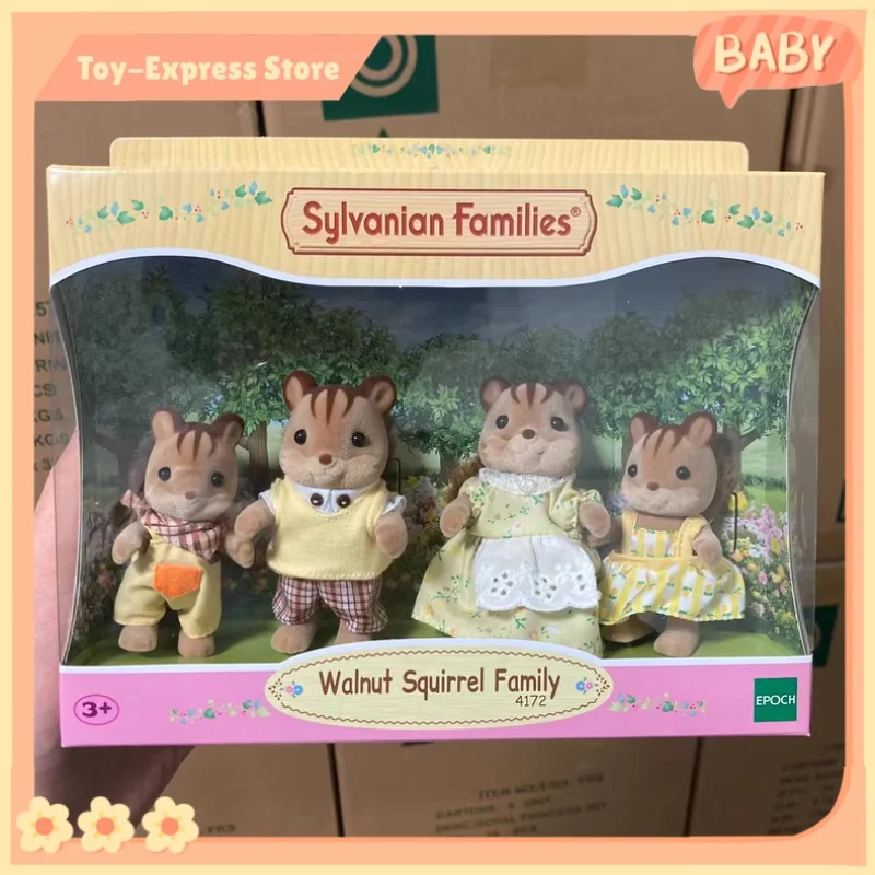Sylvanian Familles Filles Enfants Jouets Calico Critters Miniature Anime Poupée Jouets Pour Enfants Cadeau D'anniversaire Noix Écureuil Famille