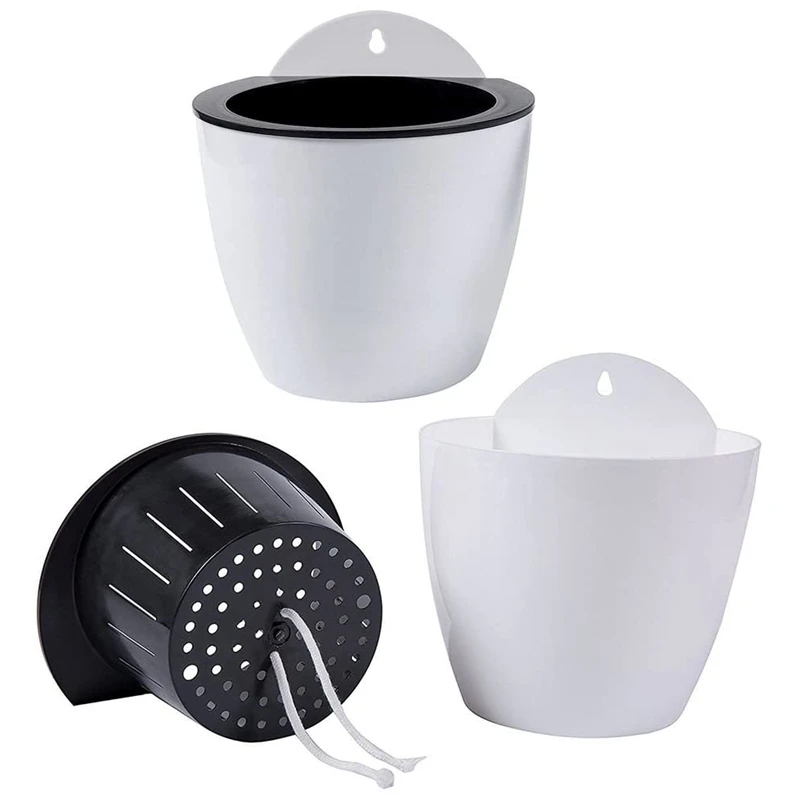 ПОРК-самополивочные подвесные кашпо, 7 шт. в упаковке для растений, цветов, внутренняя и наружная оконная стена, большие 7-дюймовые горшки для растений с крючками