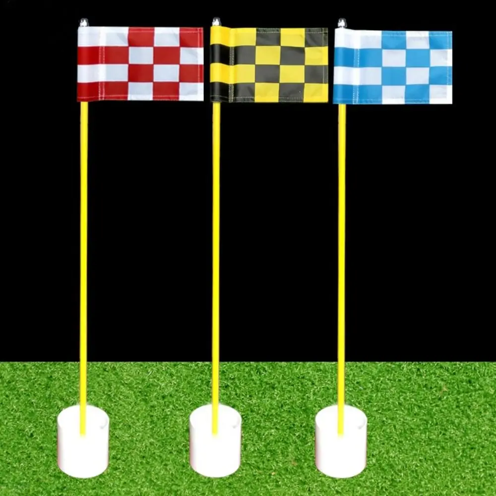 

Training Aids Golf Course Flags Outdoor Sign with Tube Putting Green Flags 420D Nylon Lattice Hole Pole Cup Flags Backyard
