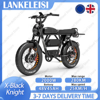 Lankeleisi X-Black Knight Electric Bike: 280km Long Range, 20x4.0-inch Fat Tires, 2000W Motor, 48V 45Ah Battery