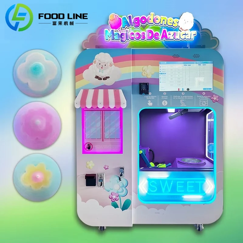 Customized Cotton Candy Vending Machine Electric Automatic Candy Sugar Machine Cotton Candy Marshmallow Machine for Children