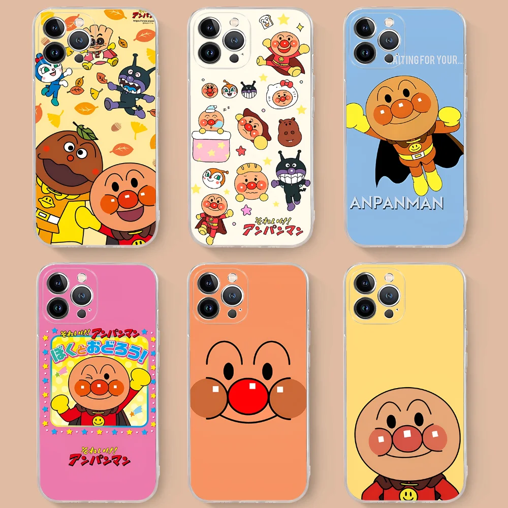 Fashion A-Anpanman Phone Case For iPhone 15 14 11 12 13 Mini Pro XS Max Cover 6 7 8 Plus X XR SE 2020 Funda Shell