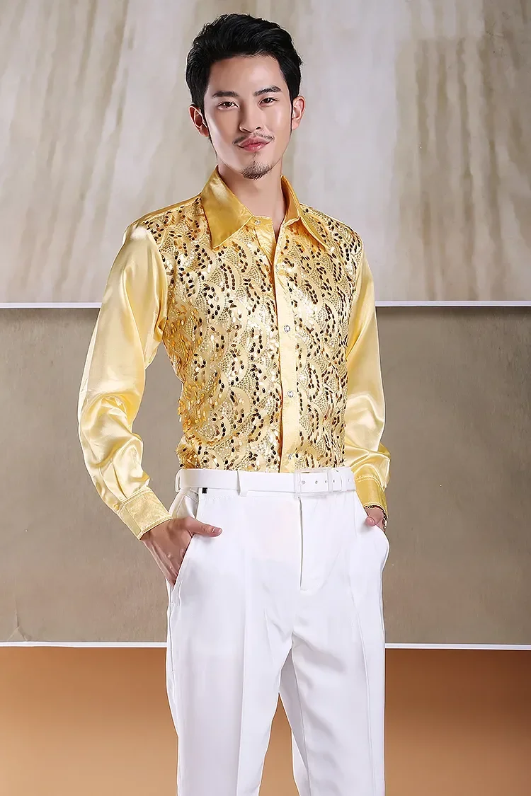 New Arrival Latin Dance Tops For Male Multi Color Cotton Shirt Men Ballroom Competitive Wedding Party Pleased Shirts Wear