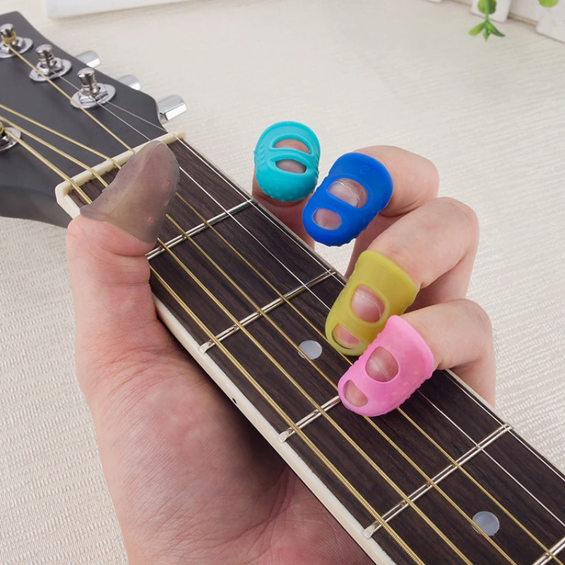 Manchon de Protection des doigts de guitare en Silicone, Anti-coupure, débutant, pratique, appuyer sur la corde pour protéger les poinçons