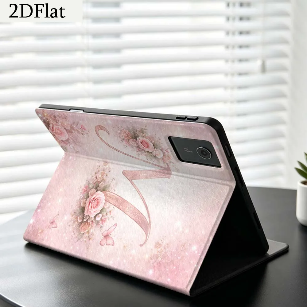 Printing Pink Floral Letter M Gift For Lenovo Xiaoxin Pad Pro Tab K11 K10 Y900 3rd Y700 P11 P12 11.5 12.7 8.8 Inch Tablet Case
