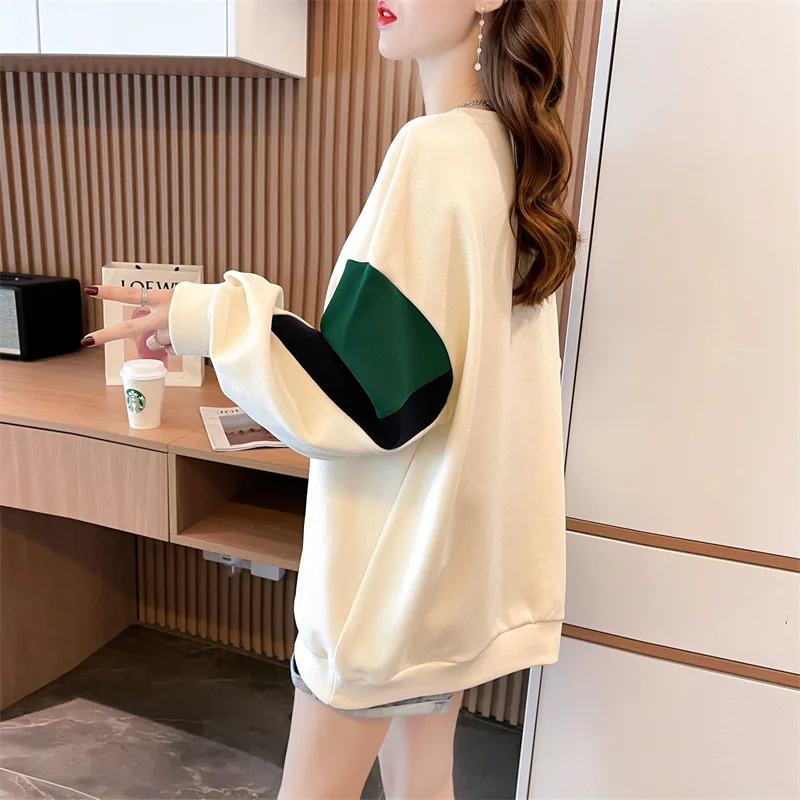 High Quality Hooded Simple Casual Style Hoodies Autumn Loose Color Green Black Beige Bear Pattern Printed Pleasant Letter