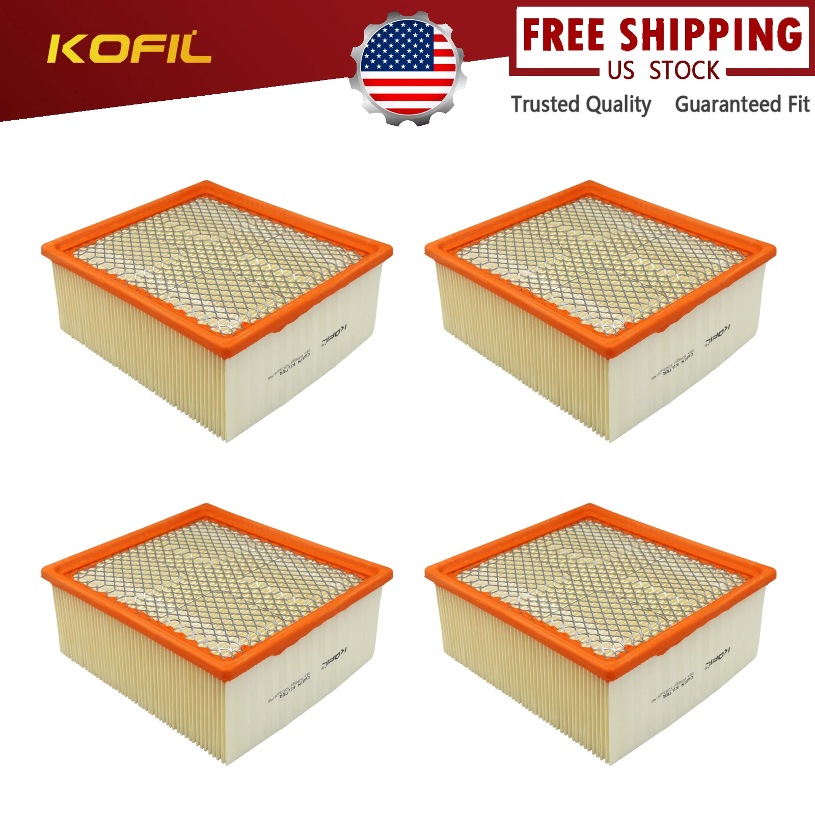 

4PCS 53034051AB Air Filter Compatible with 2007-2024 Dodge Ram 2500 3500 4500 5500 6.7L | Replaces 46930 CA10261