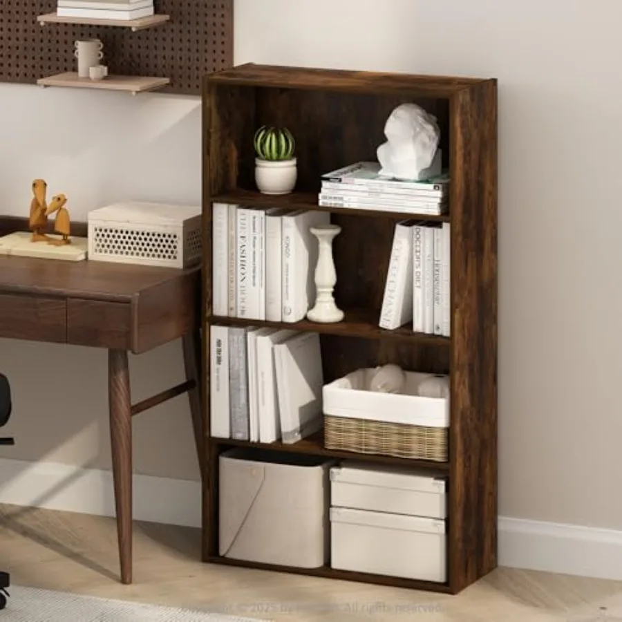 

Simple Book Shelf 4-Tier Bookshelf Bookcase with Open Shelf 9.4 x 23.6 x 41.7 for Living Room Bedroom Home Office