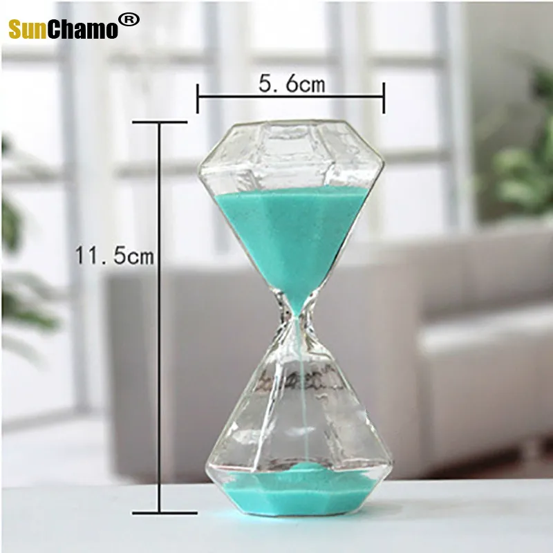 5 Minutes Transparent Glass Sand Watch Hourglass Creative Sandglass Diamond Styling Timer Clock Countdown Timing Home Decor image 6